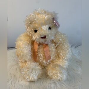 Ty(28) Plush Bear with Sparkle and Orange Bow”Flecks”